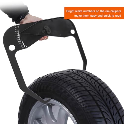 Car Tire Caliper, Portable Plastic Auto Wheel Rim Width Measuring Tool Tire Balancer Caliper, Accurate Wheel Balancer Rim Tyre Scale Tool for Most Vehicles, Car Accessories