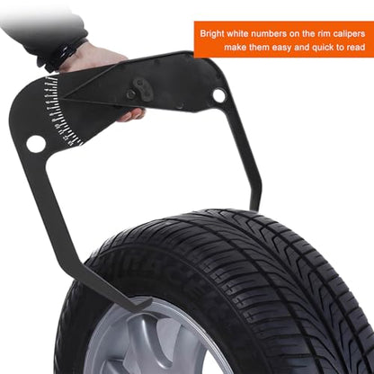 Car Tire Caliper, Portable Plastic Auto Wheel Rim Width Measuring Tool Tire Balancer Caliper, Accurate Wheel Balancer Rim Tyre Scale Tool for Most Vehicles, Car Accessories