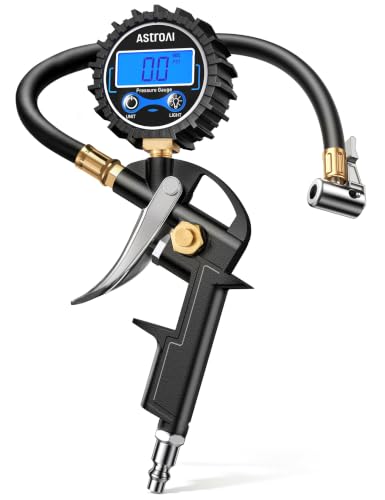 AstroAI Digital Tire Pressure Gauge with Inflator, 3-250PSI Air Compressor Accessories with Heavy Duty Air Chuck Quick Connect Coupler, Fits 1/4" NPT – for Car Truck SUV RV, 1 Pack Compact - size: 1 Pack Compact, style: without case