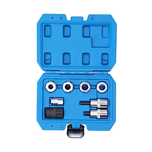 8PCS Strut Nut Socket Set, Steel Alloy Suspension Socket Kit, Professional Shock Absorber Removal Tool with Hex Drive Pins, Durable Car Repair Tool for Auto Shop and Home Mechanics