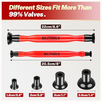 BILITOOLS 2PCS Valve Lapping Kit Valve Grinding Tool with 8 Suction Cups | 4 Sizes Compatibility, For Engine Maintenance - size: 2pcs