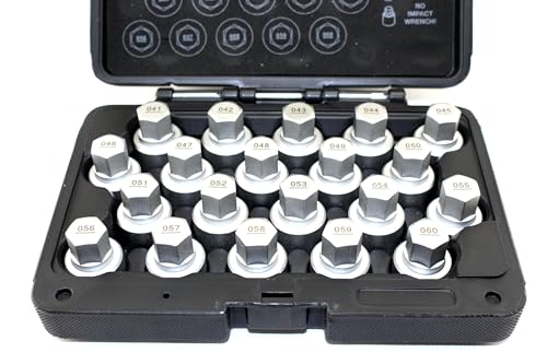 TEMO 20 pc Wheel Lock Lugnut Anti-Theft Screw Lug Nut Removal Key Socket Set for BMW - size: #41-60