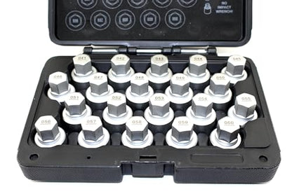 TEMO 20 pc Wheel Lock Lugnut Anti-Theft Screw Lug Nut Removal Key Socket Set for BMW - size: #41-60