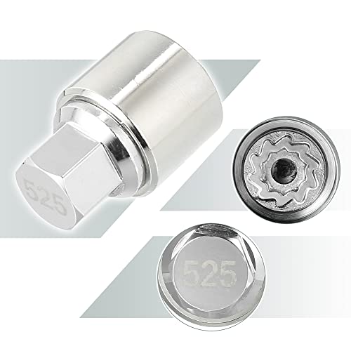 X AUTOHAUX 525 Wheel Lock Lug Nut Anti Theft Lug Nut Screw Removal Socket Key Wheel Lock for VW Touareg Phaeton Tiguan