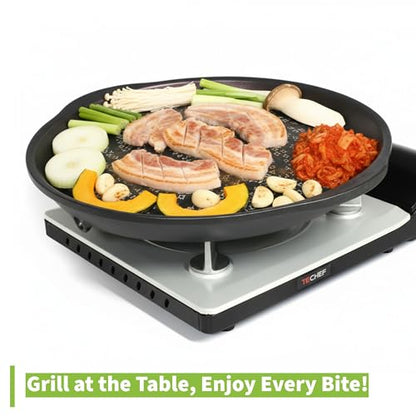 TECHEF - Korean BBQ Nonstick Grill Pan, KBBQ Grill Pan, PFOA-Free, Dishwasher Oven Safe, Made in Korea - color: Purple