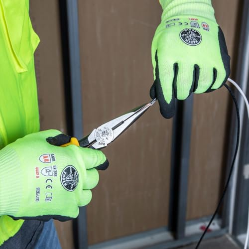 Klein Tools J203-8 8-Inch Needle Nose Pliers, Heavy Duty Cutting, Extended Handles, High Leverage, Induction Hardened with Hot-Riveted Joint - style: Side Cutters