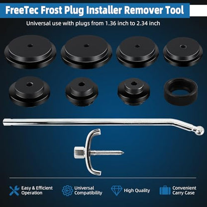 FreeTec Frost Plug Installer Remover Tool Set | remove and install frost plugs plugs from 1.36 inch to 2.34 inch with Storage Case Easy to Operate
