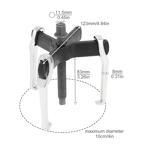 ChgImposs 4" 2 Jaw 3 Jaw Gear Puller, Adjustable Bearing Puller, Reversible Removal Tool for Internal External Pulling, Puller Tool for Removal of Pulleys Flywheels Bearings Gears - size: 4 Inch