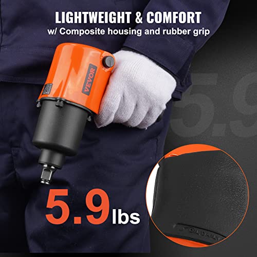 VEVOR Air Impact Wrench, 1/2" Drive Air Impact Gun Up to 880ft-lbs Nut-busting Torque, 7500RPM Lightweight Pneumatic Tool for Auto Repairs and Maintenance - size: 1/2-Inch/880 ft-lbs
