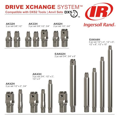 Ingersoll Rand 2236QTiMAX DXS2 1/2" Drive Air Impact Wrench with Up to 1,500 Ft-Lbs Torque Output, Gray - size: Standard Anvil (Single Unit), style: 2236 DXS2, Standard Anvil
