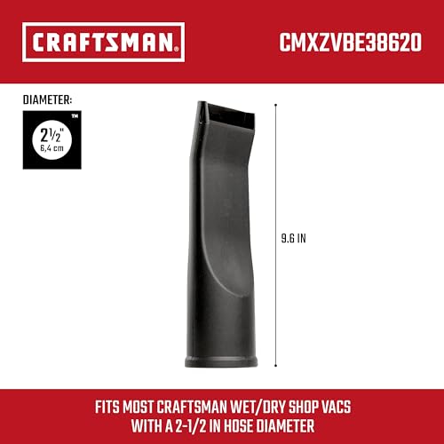 CRAFTSMAN CMXZVBE38620 2-1/2 in. Car Nozzle Wet Dry Shop Vacuum Attachment | Industrial-Grade Shop Vacuum Accessory for Deep Automotive Cleaning, Fits 2-1/2 in. Hose Diameter - style: Car Nozzle