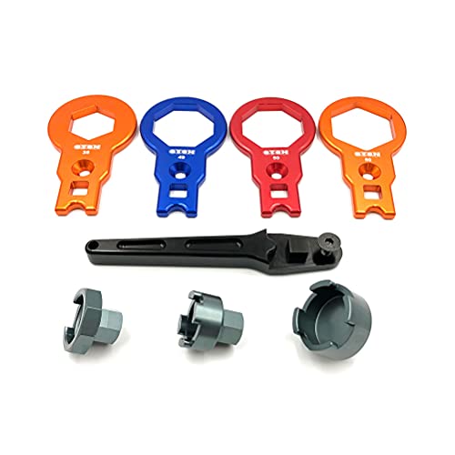 OTOM Motorcycle Shock Absorber 50mm 49mm 35mm Fork Cap Wrench, Front Fork Compression Valve Removal Tool for XC-W/EXC 125/150/250/350/450/500 SX/SXF/XC/XC-F Fork Cap Puller Tools