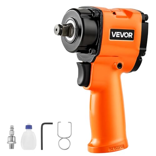 VEVOR 1/2-Inch Air Impact Wrench, Up to 738 ft-lbs Nut-busting Torque, Stubby Size & Lightweight Pneumatic Impact Gun for Auto Repairs and Maintenance - style: 1/2" Stubby Size