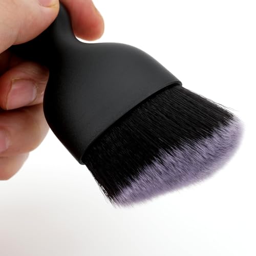 Car Detailing Brush, Soft Bristle Cleaning Brush, Scratch-Free Auto Duster Tool for Dashboard, Air Vents, Leather & Interior Cleaning (Black&White with Cap) - color: Black&White with Cap