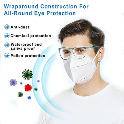 SQIMZAR Safety Glasses Goggles For Women Nurses Protective Eyewear,Anti Fog Safety Goggles - color: Clear +Grey