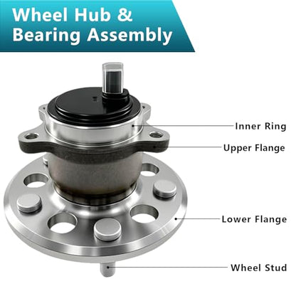 512454 512455 Rear Wheel Bearing Hub Assembly for Toyota Camry 2012-2017 | Hub for Avalon 2013-2018, Lexus ES350 ES300h 2016-2019, Eliminates Noise, Fixes ABS & Hub Issues, Simple Installation - size: 512454