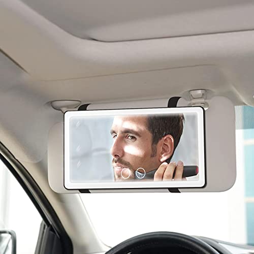 2PCS Car Sun Visor Vanity Mirror with 3 Light Modes & 80 LEDs, Rechargeable LED Cosmetic Makeup Mirror Essentials for Women, Dimmable Touch Control, Universal for Car Truck SUV | LED Cosmetic Makeup Mirror Essentials for Women, Dimmable Touch Control, Uni