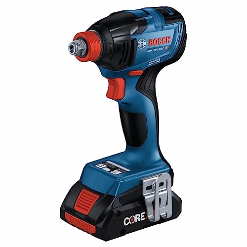 BOSCH GDX18V-1860CB15 18V Connected-Ready Two-In-One 1/4 In. and 1/2 In. Bit/Socket Impact Driver/Wrench Kit with (1) CORE18V 4 Ah Advanced Power Battery - style: w/ 18V 4 Ah Battery