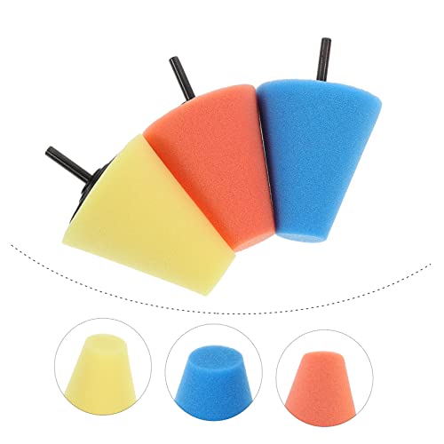 Happyyami 4sets Car Wheel Buffing Sponge Pads Cone Shaped Polishing Tool for Electric Drill for Mudguards Rims Durable Reusable Upgrade Wheel Polishing Kit for Cars Motorcycles 3pcs*4