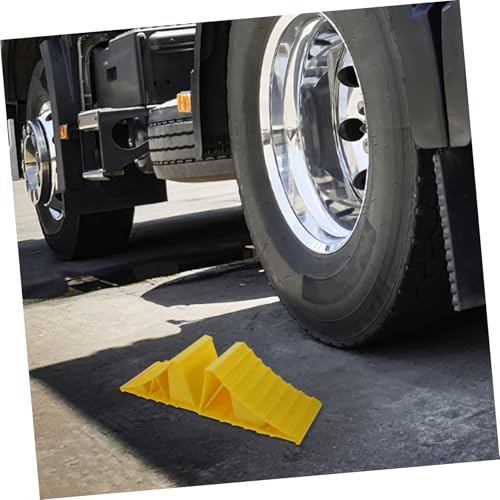 1Pair Heavy Duty Car Wheel Chocks Slip Tire Stoppers for Rvs Campers and Trucks Durable Portable Design Quick Setup for Safety and Stability