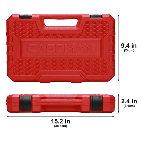 CASOMAN 3/8" Drive Impact Socket Set, 49 Piece Standard SAE and Metric Sizes (5/16-Inch to 3/4-Inch and 8-22 mm), 6 Point, Cr-V Steel Socket Set - size: ‎3/8"Drive 48pcs Impact Master Socket Set