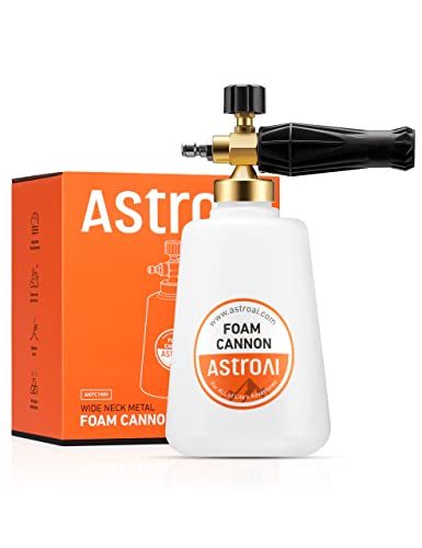 AstroAI Foam Cannon, Heavy Duty Car Foam Sprayer, Wide Metal Neck, Adjustable Thick Snow Foam Lance for Pressure Washer with 1/4" Quick Connector, Ideal for Various Cleaning Tasks, 1.5L Bottle - style: 1.5 L Bottle, Without Nozzles