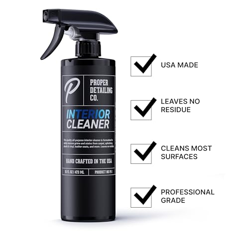 Professional Car Interior Cleaner for Fabric & Leather Seats, Dashboard, Headliner & Carpet - Deep Stain Remover Foam Spray for Auto Detailing - Tesla Seat Compatible - size: 16 Fl Oz (Pack of 1)