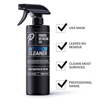 Professional Car Interior Cleaner for Fabric & Leather Seats, Dashboard, Headliner & Carpet - Deep Stain Remover Foam Spray for Auto Detailing - Tesla Seat Compatible - size: 16 Fl Oz (Pack of 1)