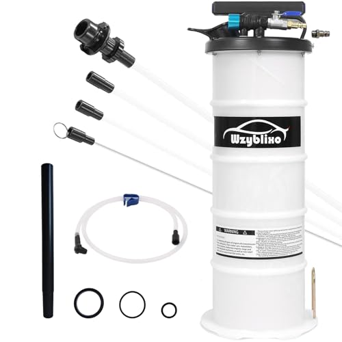 6.5L Oil Extractor - Pneumatic/Manual Vacumm Fluid Extractor Fluid Change Pump with Extended Oil Suction Hose and A Brake Bleeding Hose for Automotive Fluids Vacuum Evacuation