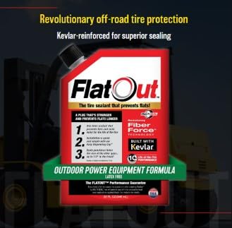 FlatOut Off Road Tire Sealant, Outdoor Power Equipment Formula, Prevents Flat Tires, Fix a Flat Tire, Seals Leaks, Contains Kevlar, 32 Ounce Bag, 2-Pack - size: 2-Pack (64 oz)