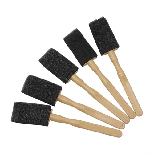 5Pcs Car Air Vent Cleaning Brush Set Soft Sponge Detailing Tool for Grille Dashboard Console Interior Dust Removal Black