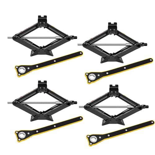 Banas 4-Pack Scissor Jack Car Jack 2 Ton, Automotive Jack Tool Kit with Ratchet Wrench Saving Strength Design, Universal Car Emergency Kit, Portable Tire Change Kit Car Tire Jack for Autos/SUV/MPV - size: 4-Pack Scissor Jack 2 Ton