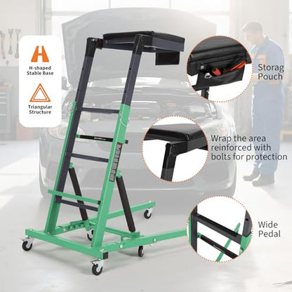 Top Automotive Creeper,Engine Topside Creeper with Adjustable Height 49.21 in to 68.89 in, 400 LBS Capacity High Topside Creeper,6 Swivel Caster Wheels, Heavy Duty Foldable Garage Creepers for Auto | 400 LBS Capacity High Mechanic Creeper, 6 Swivel Caster