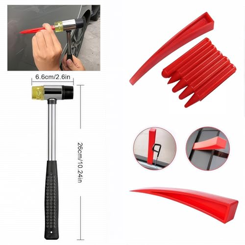 Professional Paintless Dent Repair Kit: 100W Heavy Duty Glue Gun & Slide Hammer T-Bar, 4-in-1 System with Glue Tabs & Suction Cups for Car Hail Damage and Door Ding Repair, DIY Auto Body Tool Set