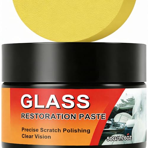 Glass Scratch Repair Kit - 50g with Sponge Polishing Cleaning Wax - Car Windshield Scratch Remover,for Truck SUV RV Sedan Automotive Outdoor Travel Road Trip Home Apartment