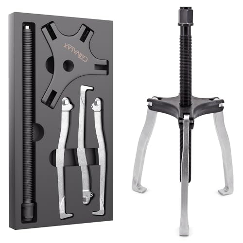 CARVALAX Gear Puller 7 Ton, Heavy Duty CR-V Steel 2 & 3 Reversible Jaw Bearing/Pulley Puller – Professional Automotive & Industrial Tool for Mechanics, DIYers - size: 7T