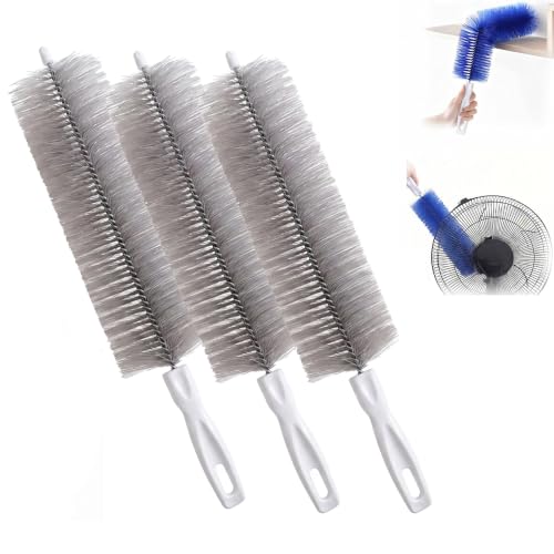 Fan Cleaning Brush, Bendable Microfiber Head, Microfiber Duster for Electric Fan and Blind, Reusable Dust Remover Washable ldeal for Electric Fans Air Conditioning, Home Car Vents, Curtain (Gray 3PCS) - color: Gray 3pcs