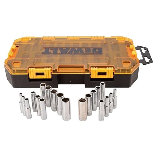 DEWALT DWMT73811 Tool Kit 1/4'' Drive Deep Socket Set, 20 Piece - size: One Size, style: 1/4" Drive