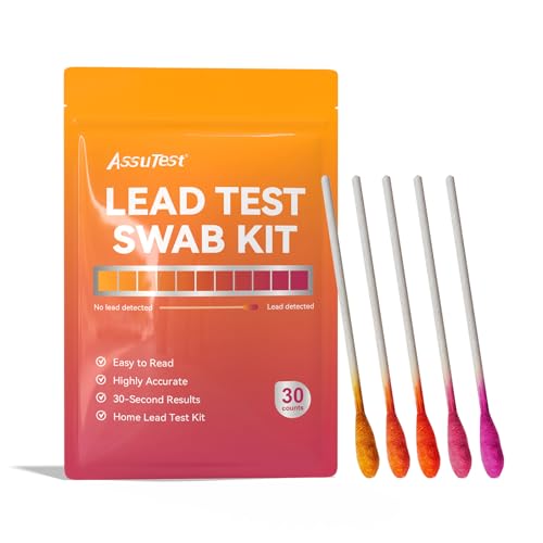 AssuTest Lead Test swabs Kit - 30 PCS Lead Paint Test Kit for Home Use, Lead Tester for Dishes Ceramics Toys Metal Wood Jewelry House Furniture Instant Lead Detection in 30 Seconds