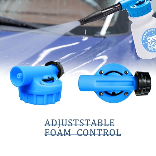 Car Wash Foam Gun Sprayer,Foam Connon for Garden Hose,Cleaning Kit | Car Washing Kit with Washing Sponge & Absorbent Towel, Hose Nozzle for Garden Cleaning, Pet Showering - color: Blue