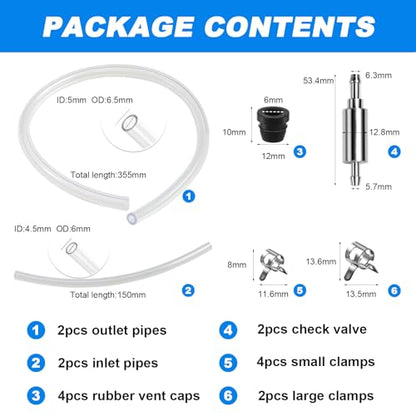 Brake Bleeder Hose Kit, One-Way Check Valve Design, Easy One-Person Brake Bleeding for DIY Users, Clear Tubing, 2 Pack - size: Brake Bleeder Tool-2pcs