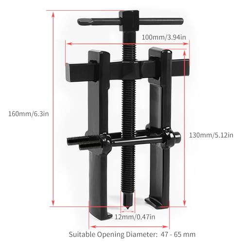 Beam 2 Jaw Puller 2.5" Bearing Gear Pullers, 160mm T-Shaped Screw | High Carbon Steel Pullers, Adjuestable Pulley Removal Tool for Bearings/Flywheels/Pulleys Remove - size: 2Jaw 2.5In 100×160MM