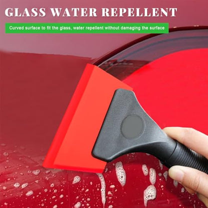 Yourkar 4 PCS Window Tint Kit Tools, Professional Vinyl Wrap Kit with Plastic Squeegee & Felt Squeegee, Universal Privacy Film Installation Tint Tools for Vehicle Glass Home (Red) - color: Red, 4 Pcs