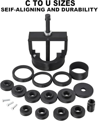FreeTec Master Wheel Bearing Removal Tool, Wheel Hub Removal Tool Set Fits for Most Vehicles, C to U Sizes Back and Front Wheel Bearing Remover and Installer Tool Kit
