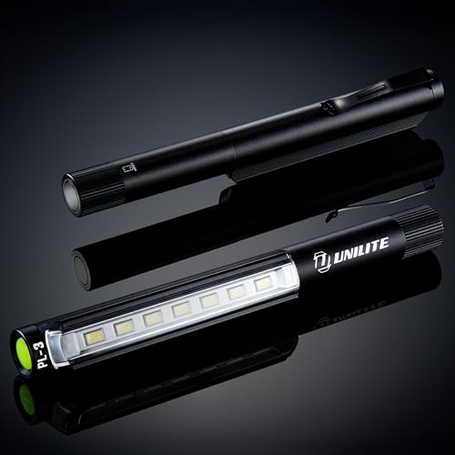 Unilite PL-3 LED Inspection Light – 275 Lumen Aluminum Body, Magnetic Base, Anti-Roll Design, 3 Light Modes, Pocket Clip, IPX4 Water & 1m Drop Resistant