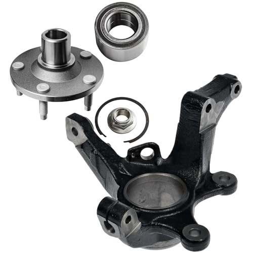 Detroit Axle - 2pc Front Steering Knuckle Kit for 2005-2012 Ford Escape 2005-2011 Mazda Tribute Mercury Mariner, Driver Side Steering Knuckle, Wheel Bearing Hub Replacement - size: 2UW471877/Kit