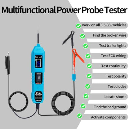 Automotive Test Light 3.5–36V DC Power Probe Tester, Car Circuit Tester with LCD Display, Voltage & Continuity Tester for Vehicle Wiring, Fuse & Battery Diagnosis