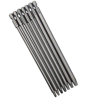Wolfride Square Head Bits 7PCS Square Head Screwdriver Bits Square Drive Bit Set |5.9 Inch Length SQ1 SQ2 SQ2.5 SQ2.74 SQ3 SQ4 SQ5 - style: Square Head
