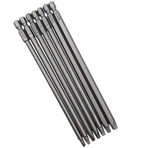 Wolfride Square Head Bits 7PCS Square Head Screwdriver Bits Square Drive Bit Set |5.9 Inch Length SQ1 SQ2 SQ2.5 SQ2.74 SQ3 SQ4 SQ5 - style: Square Head