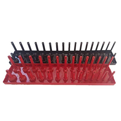 3Pc Socket Organizer Tray Set Black Metric Socket Trays 1/4Inch 3/8Inch & 1/2Inch Drive Deep and Shadow Socket Holders